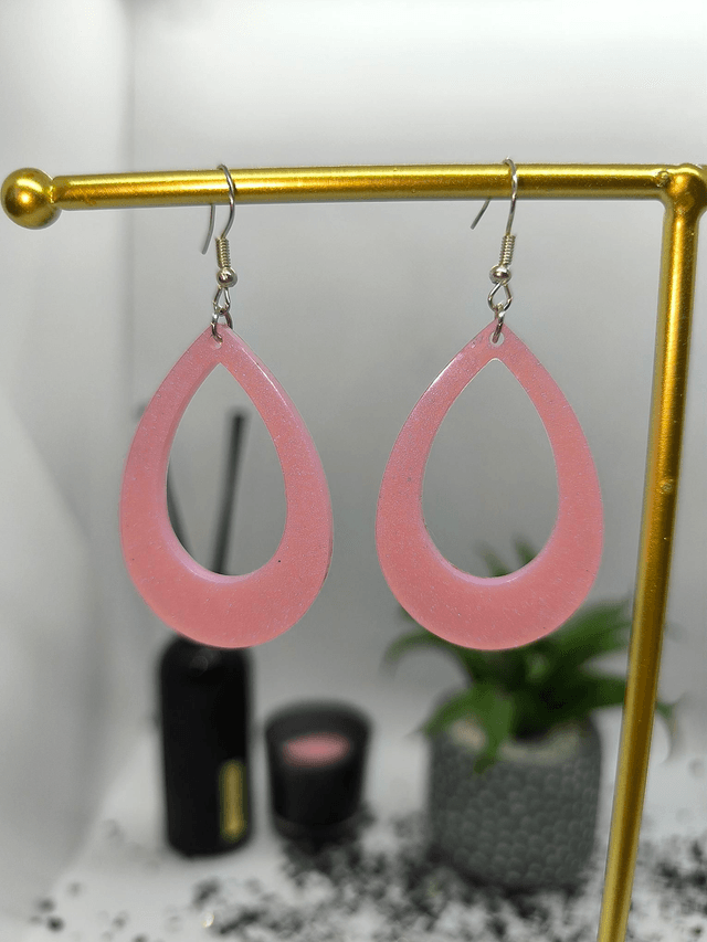 Boucles d'oreilles ovale rose pale nacré