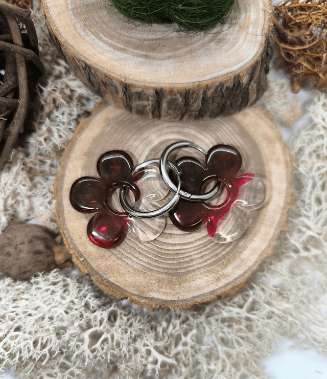 Pampilles interchangeables BORA bordeaux transparent 