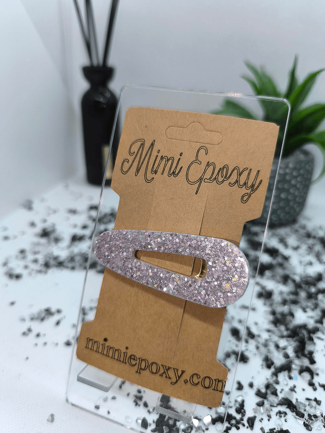 Barrette à cheveux paillettes argentées 