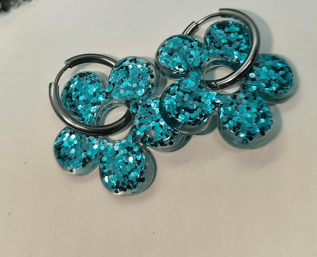 Pampilles interchangeables BORA pailleté turquoise 