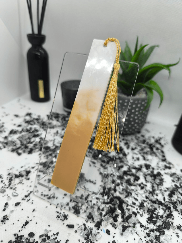 Marque page bicolore blanc et beige 