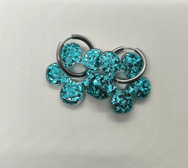 Pampilles interchangeables BORA pailleté turquoise 