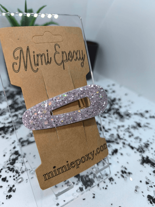 Barrette à cheveux paillettes argentées 