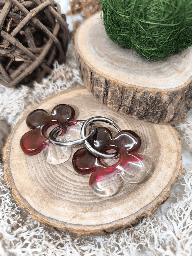 Pampilles interchangeables BORA bordeaux transparent 