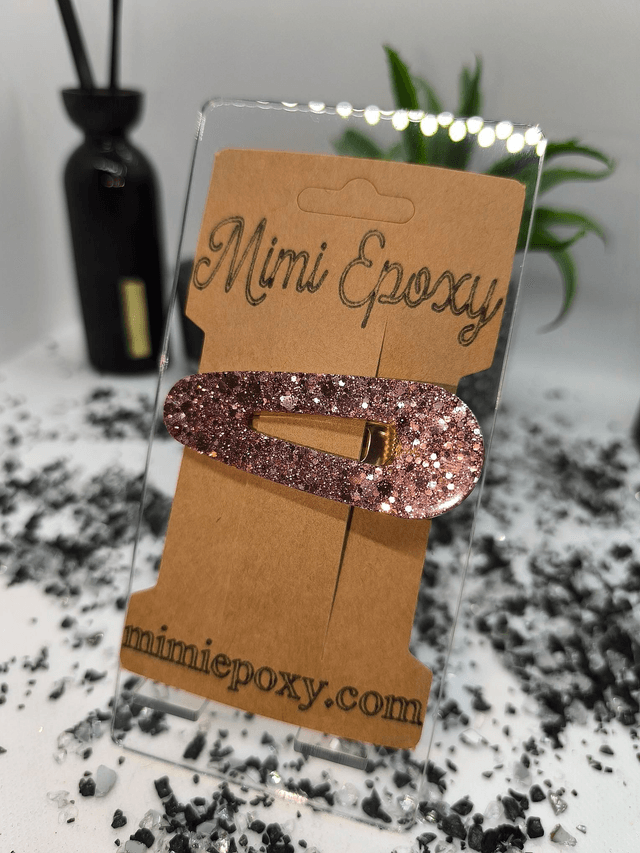 Barrette à cheveux triangle rose gold pailleté 