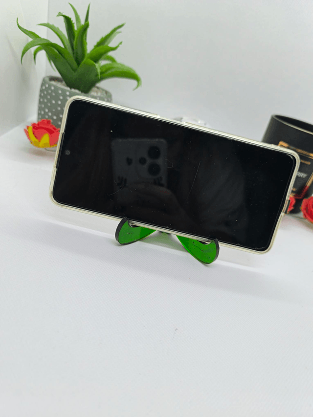 Porte téléphone transportable vert sapin feuilles d'or 