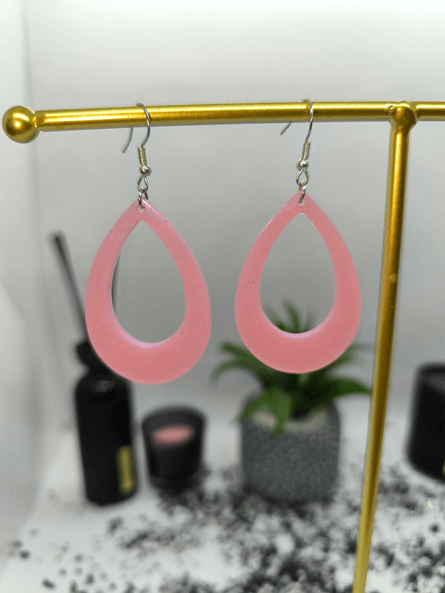 Boucles d'oreilles ovale rose pale nacré