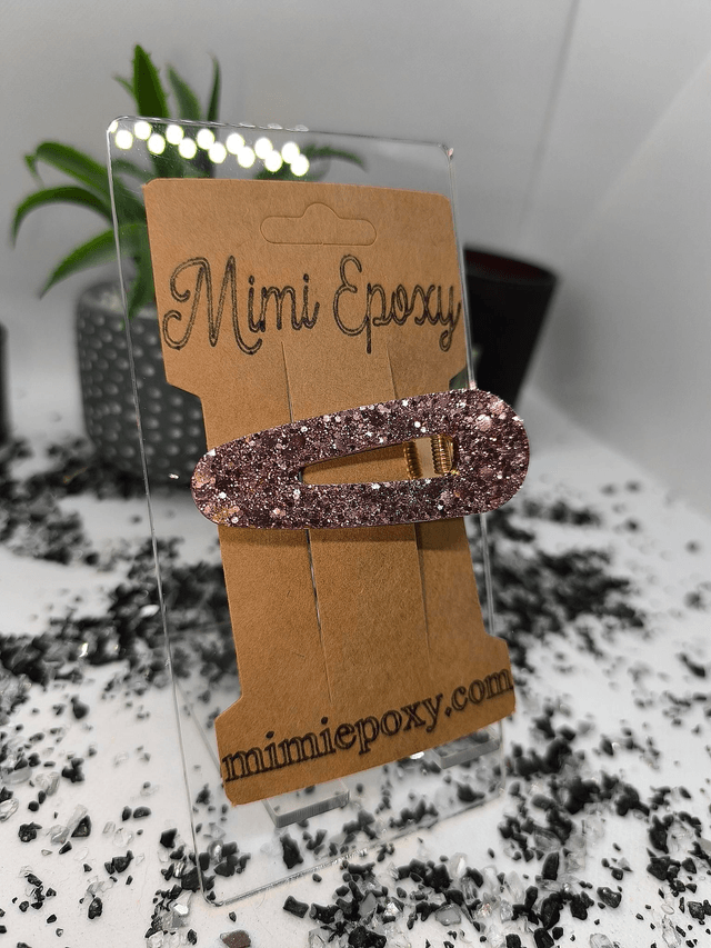 Barrette à cheveux triangle rose gold pailleté 
