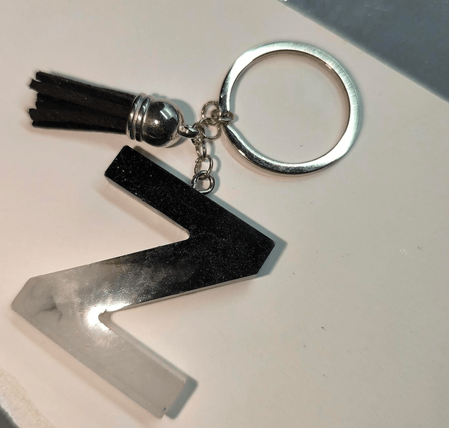 Porte clés initiale "Z" noir et blanc 