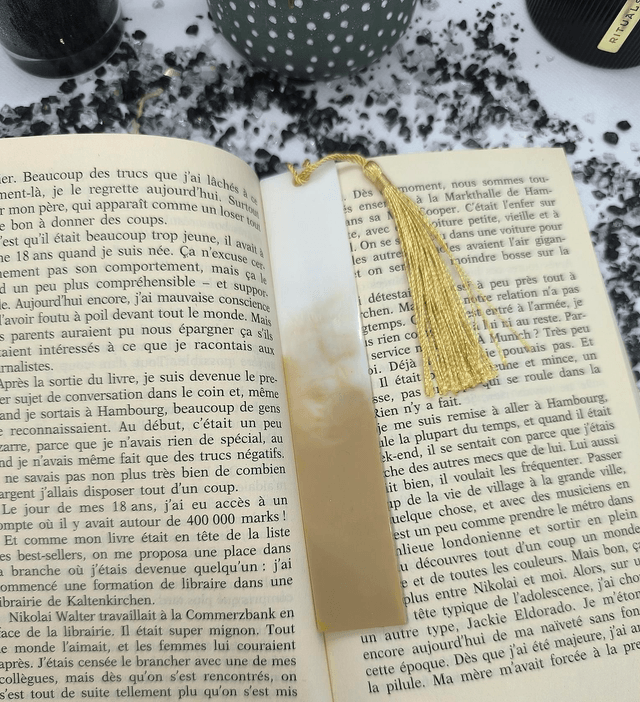 Marque page bicolore blanc et beige 