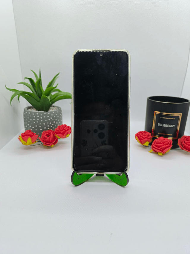Porte téléphone transportable vert sapin feuilles d'or 