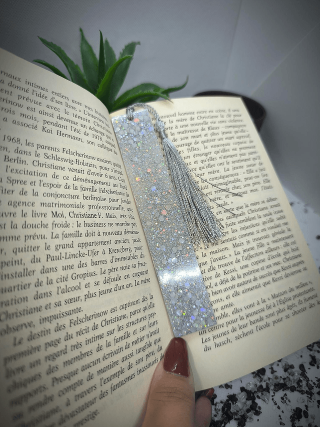 Marque page argenté holographique 