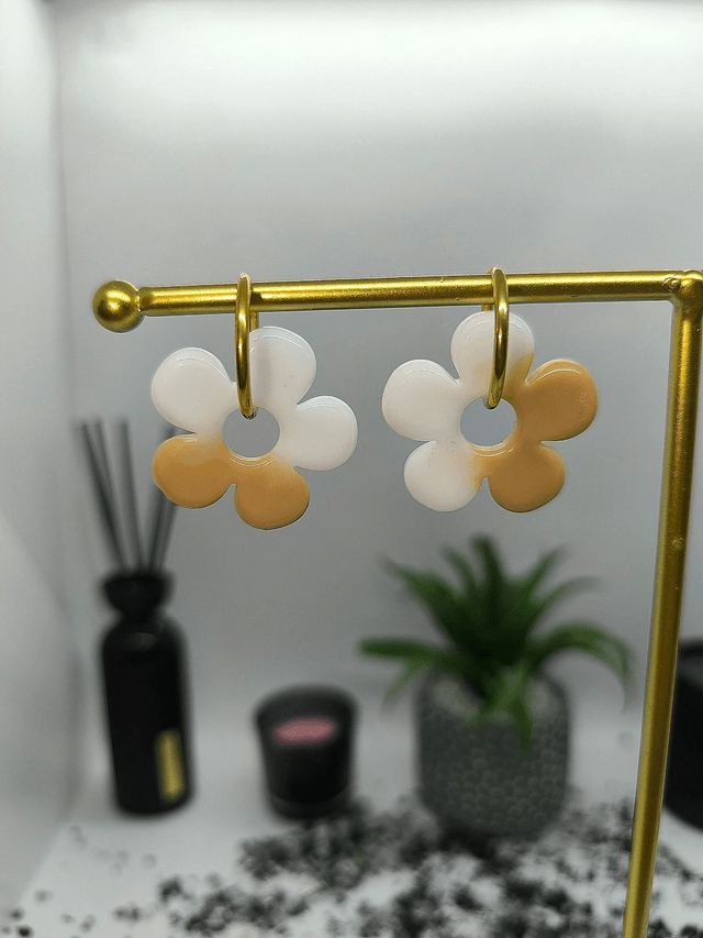 Pampilles interchangeables BORA bicolore beige et blanc 