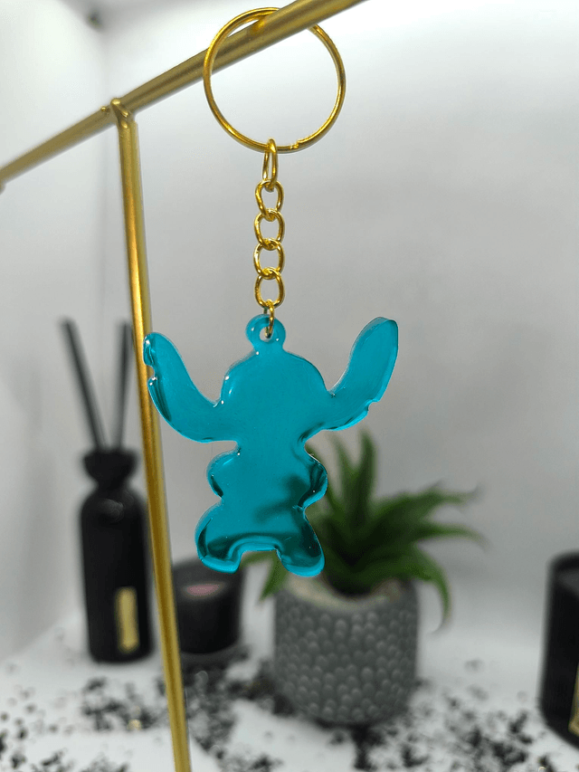 Porte clés Stitch bleu turquoise 