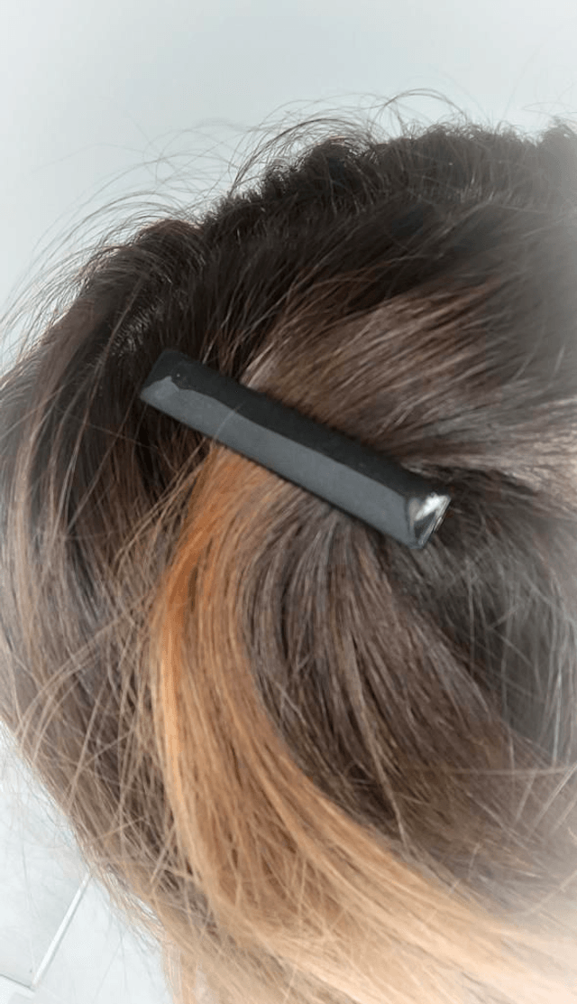 Barrette à cheveux plate noir 
