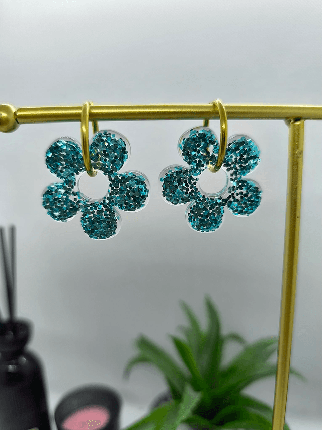 Pampilles interchangeables BORA pailleté turquoise 