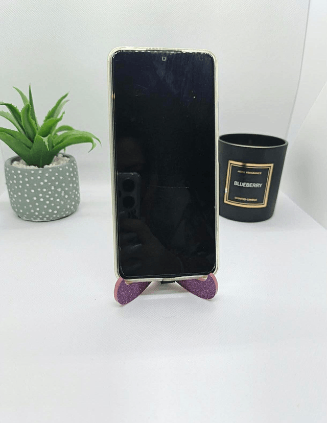 Porte téléphone transportable rose paillettes 
