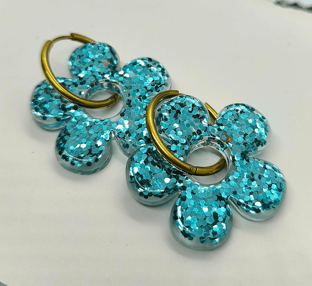 Pampilles interchangeables BORA pailleté turquoise 