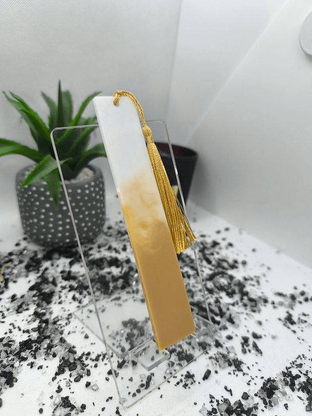 Marque page bicolore blanc et beige 