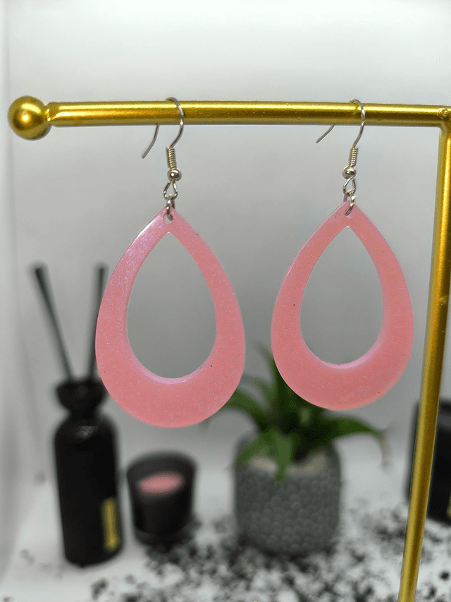 Boucles d&#039;oreilles ovale rose pale nacré