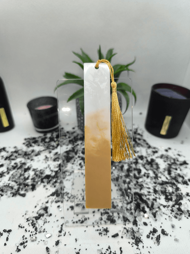 Marque page bicolore blanc et beige 